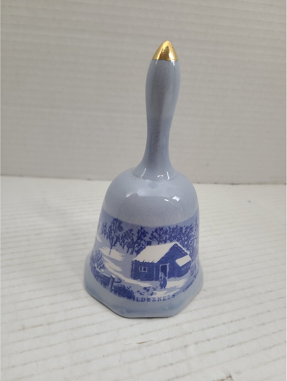 Currier & Ives Vintage Porcelain A Home In The Wilderness Collectible Bell